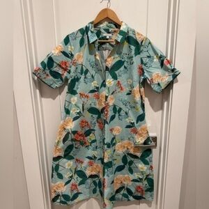 POETRY flower PRINTED DRESS EcoVero™ viscose & linen size 16 coquette boho